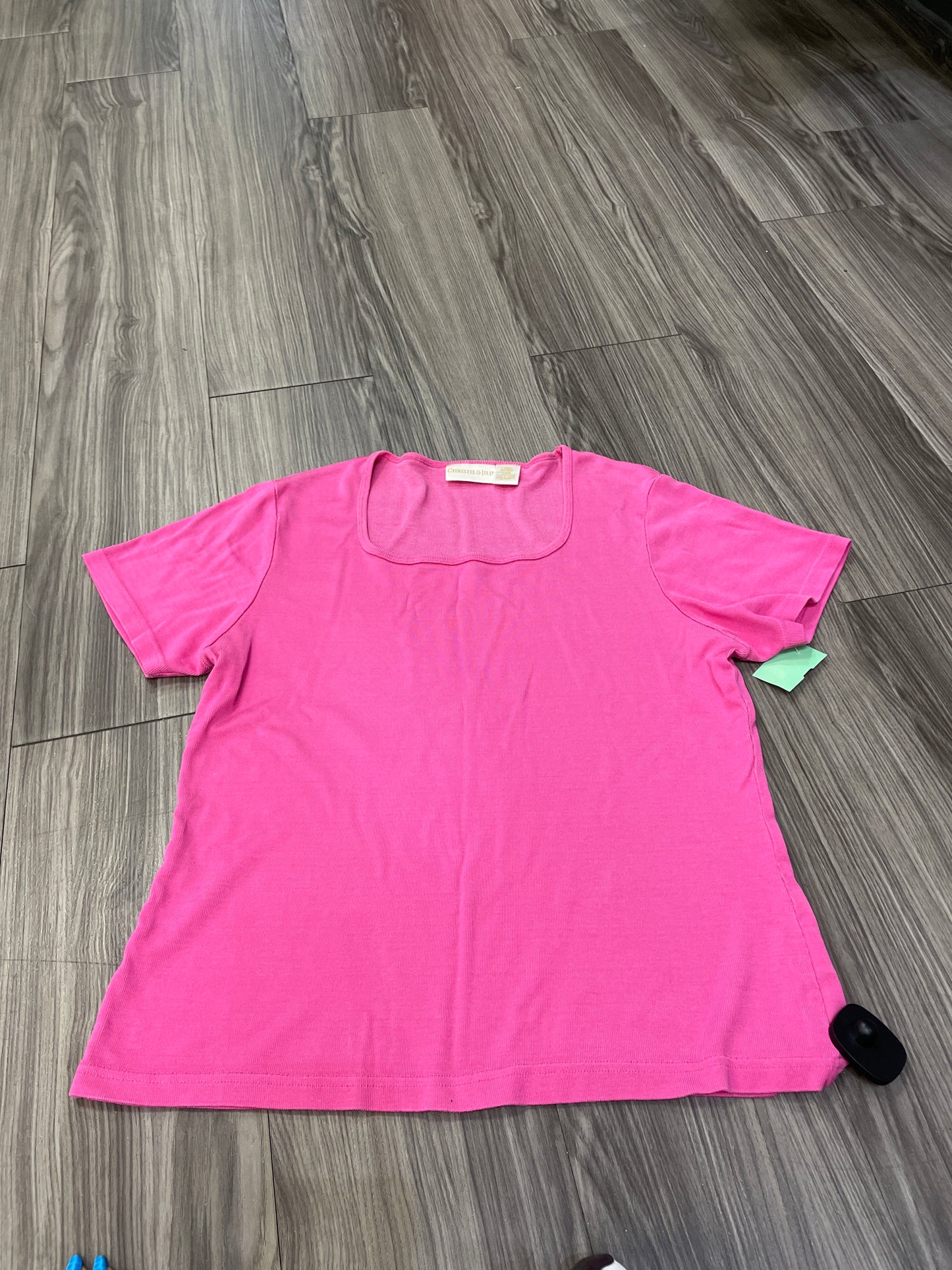 Top Short Sleeve By Christy And Jill In Pink, Size: L