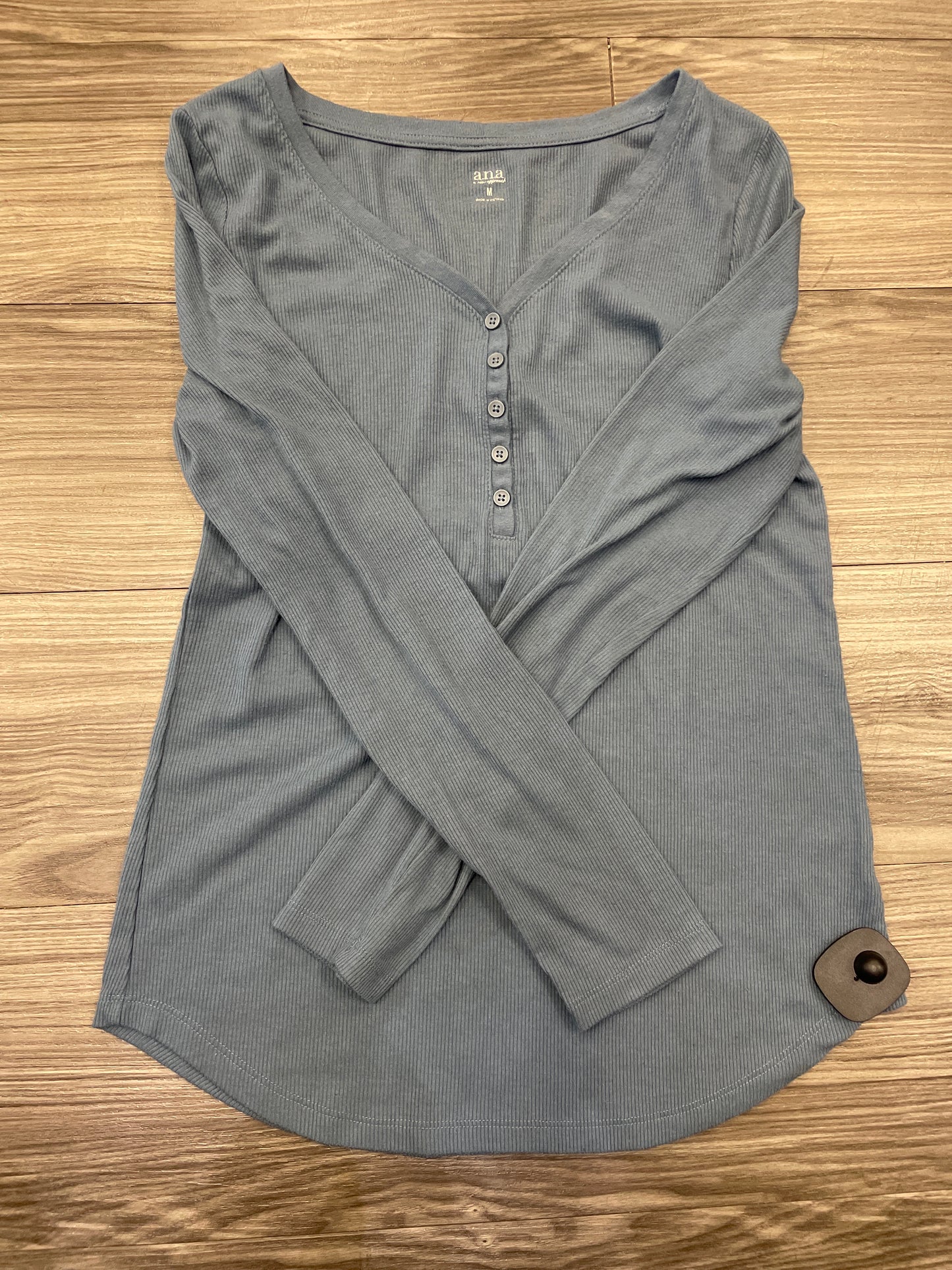 Top Long Sleeve By Ana In Blue, Size: M