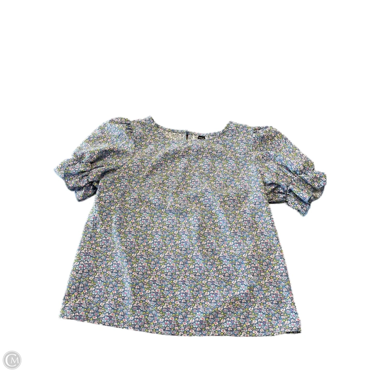 Top Short Sleeve By Shein In Floral Print, Size: L