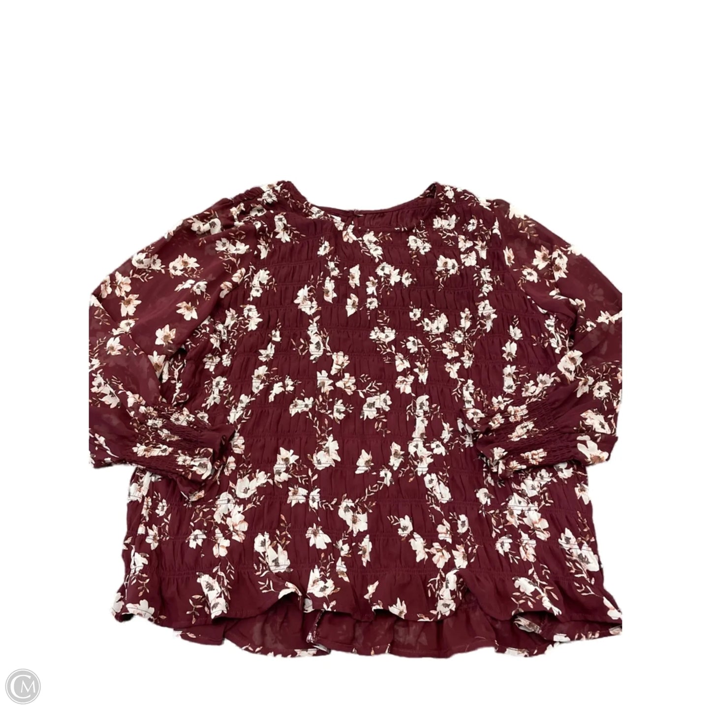 Top Long Sleeve By Maurices In Floral Print, Size: 3x