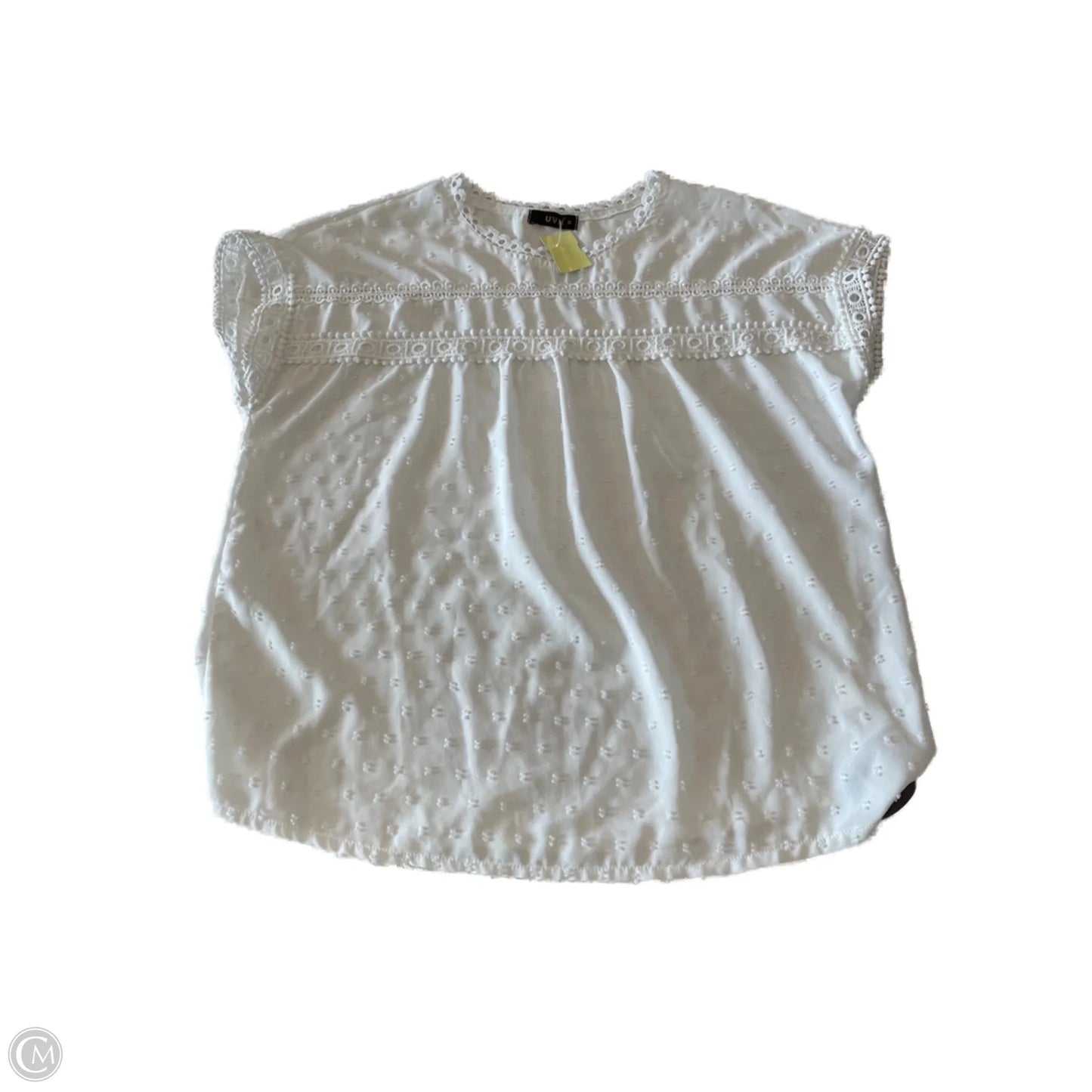 Top Short Sleeve By Clothes Mentor In White, Size: M
