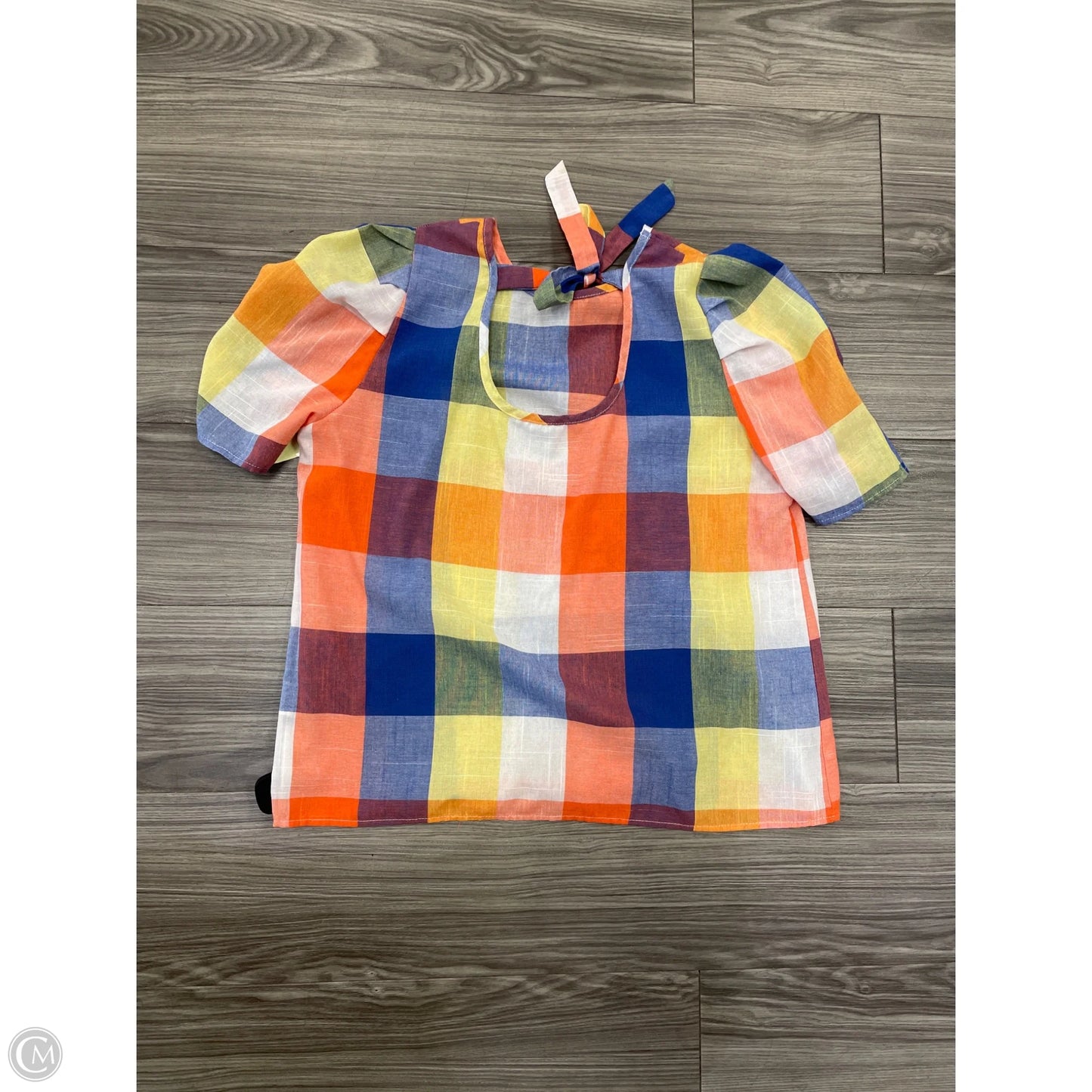 Top Short Sleeve By Clothes Mentor In Plaid Pattern, Size: Xl