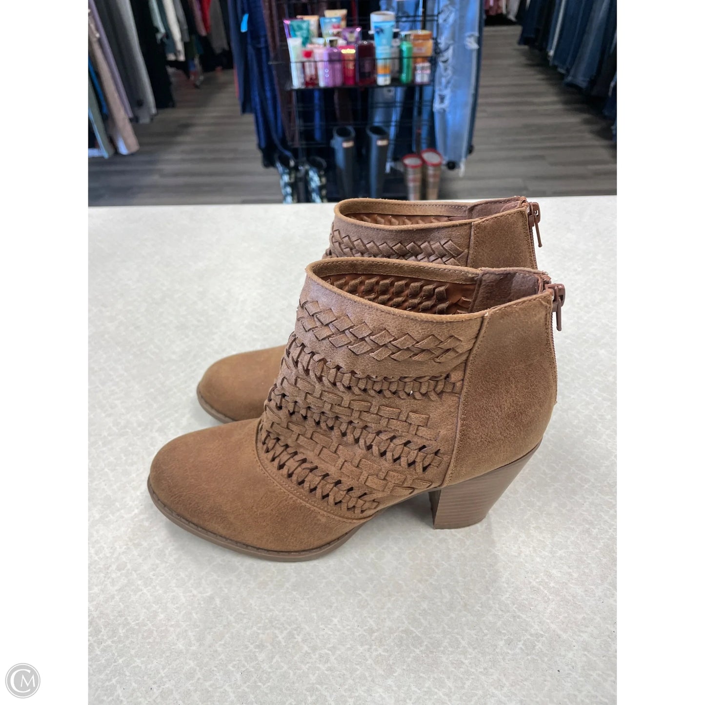 Boots Ankle Heels By Maurices In Brown, Size: 7.5