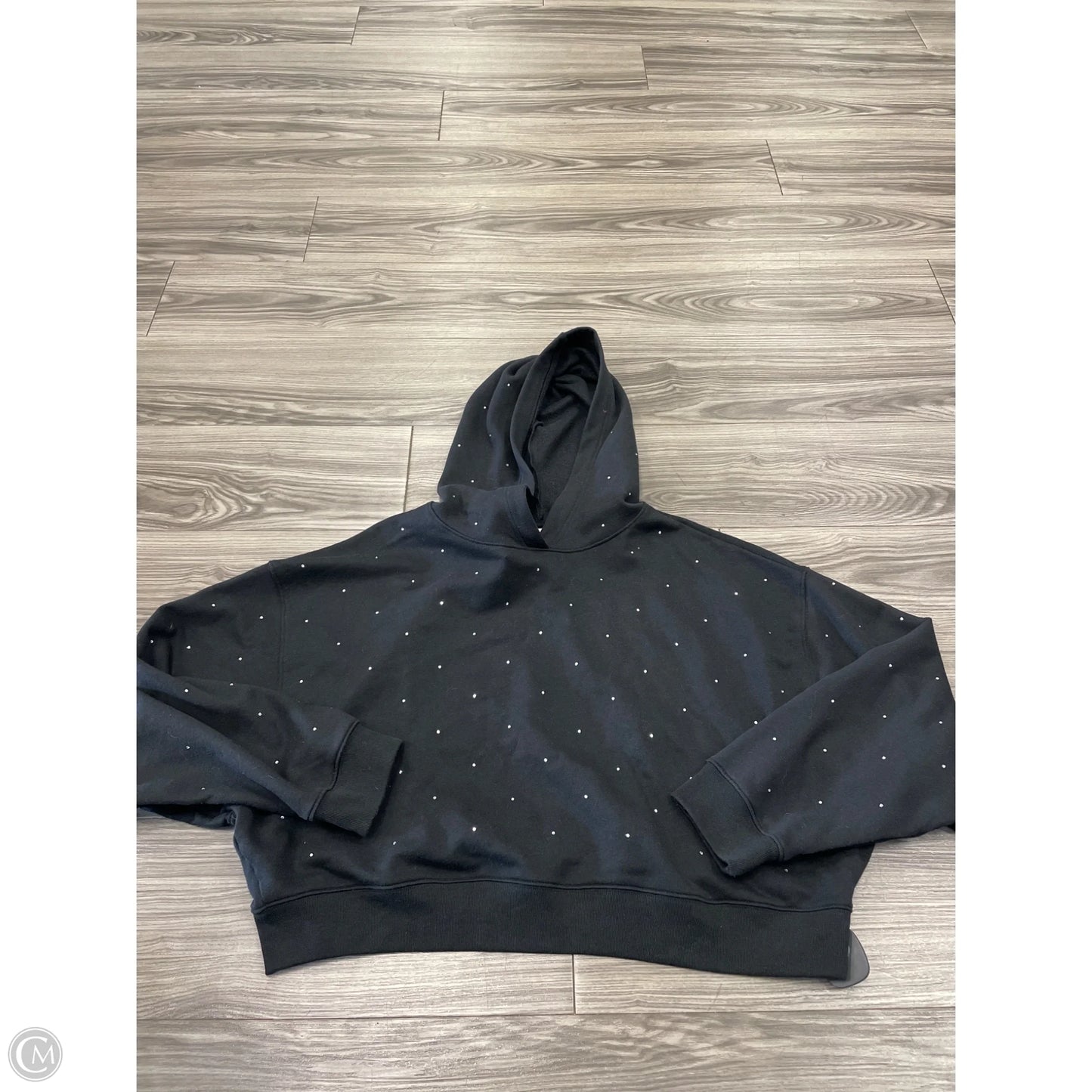 Sweatshirt Hoodie By Pink In Black, Size: L