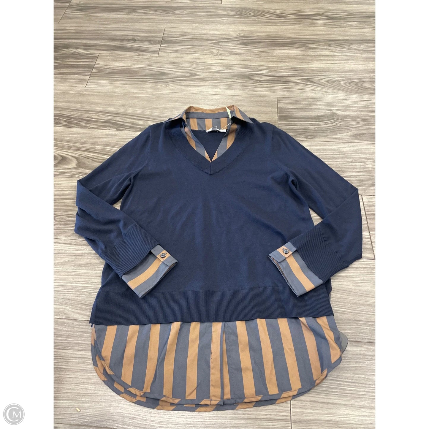 Top Long Sleeve By Chicos In Blue, Size: L