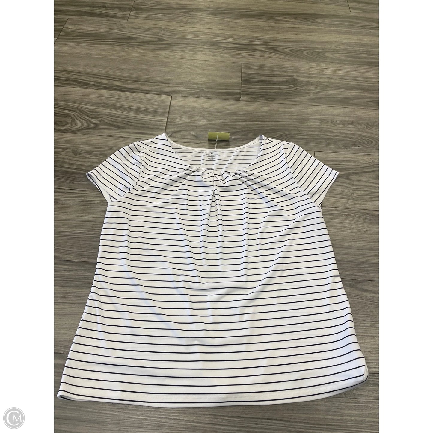 Top Short Sleeve By Worthington In Striped Pattern, Size: Xl