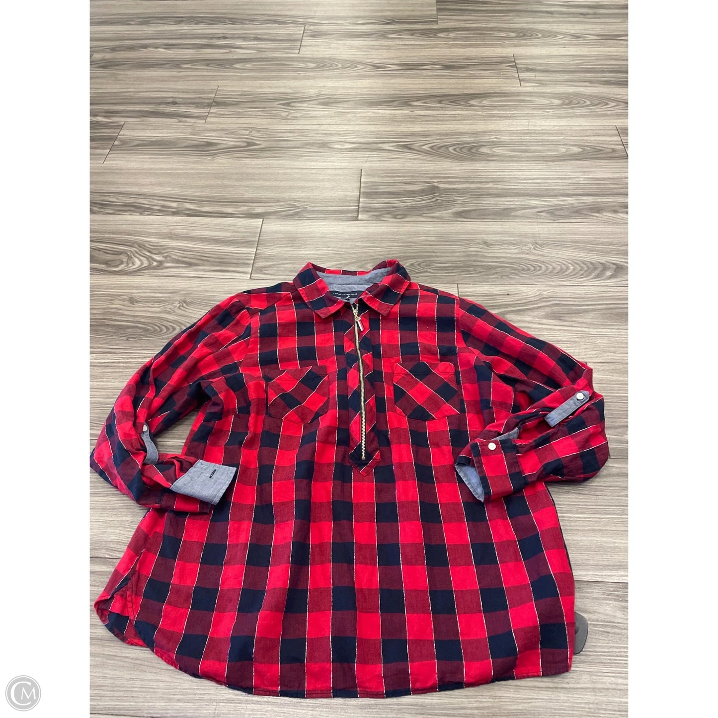 Top Long Sleeve By Tommy Hilfiger In Plaid Pattern, Size: 0x