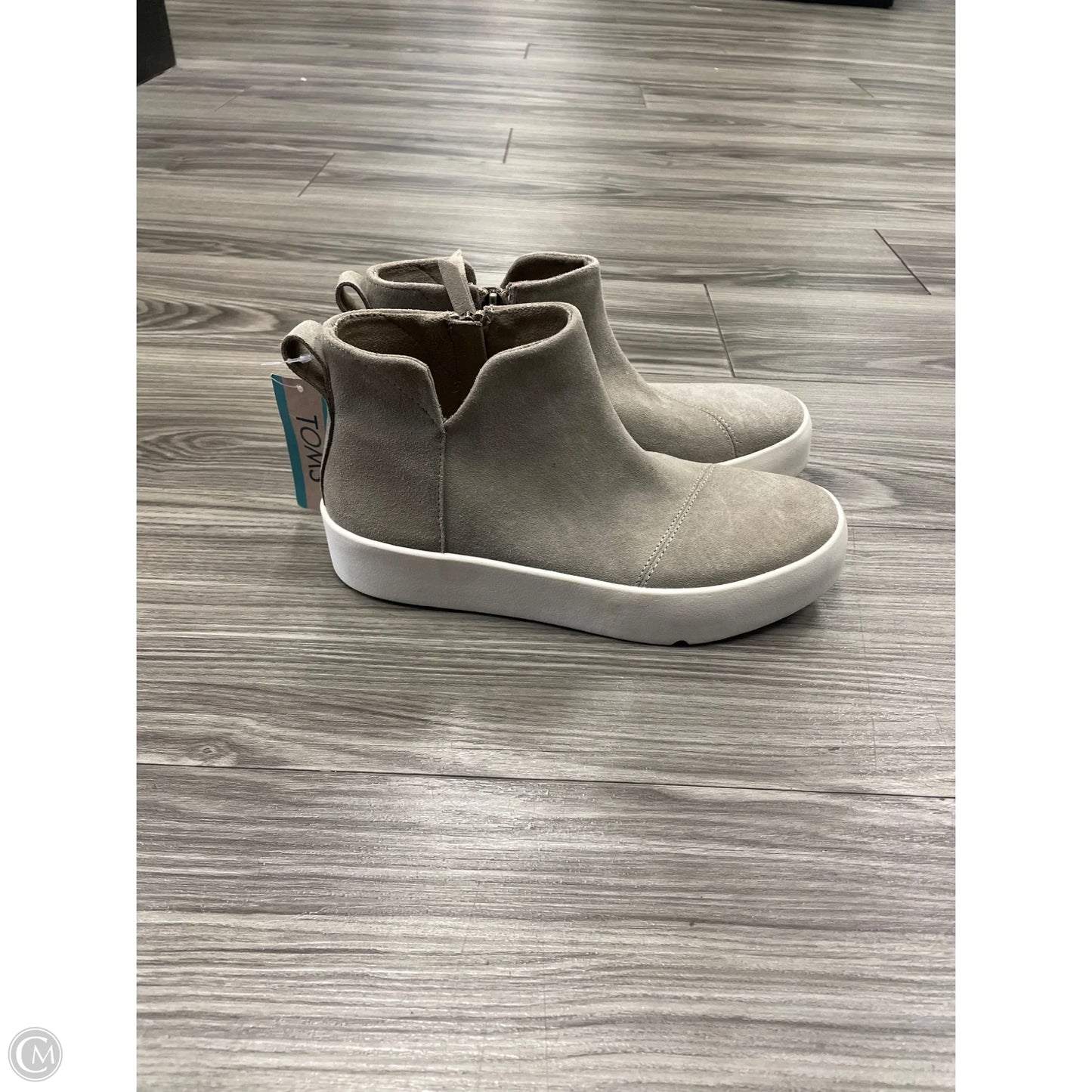 Boots Ankle Flats By Toms In Grey, Size: 6.5