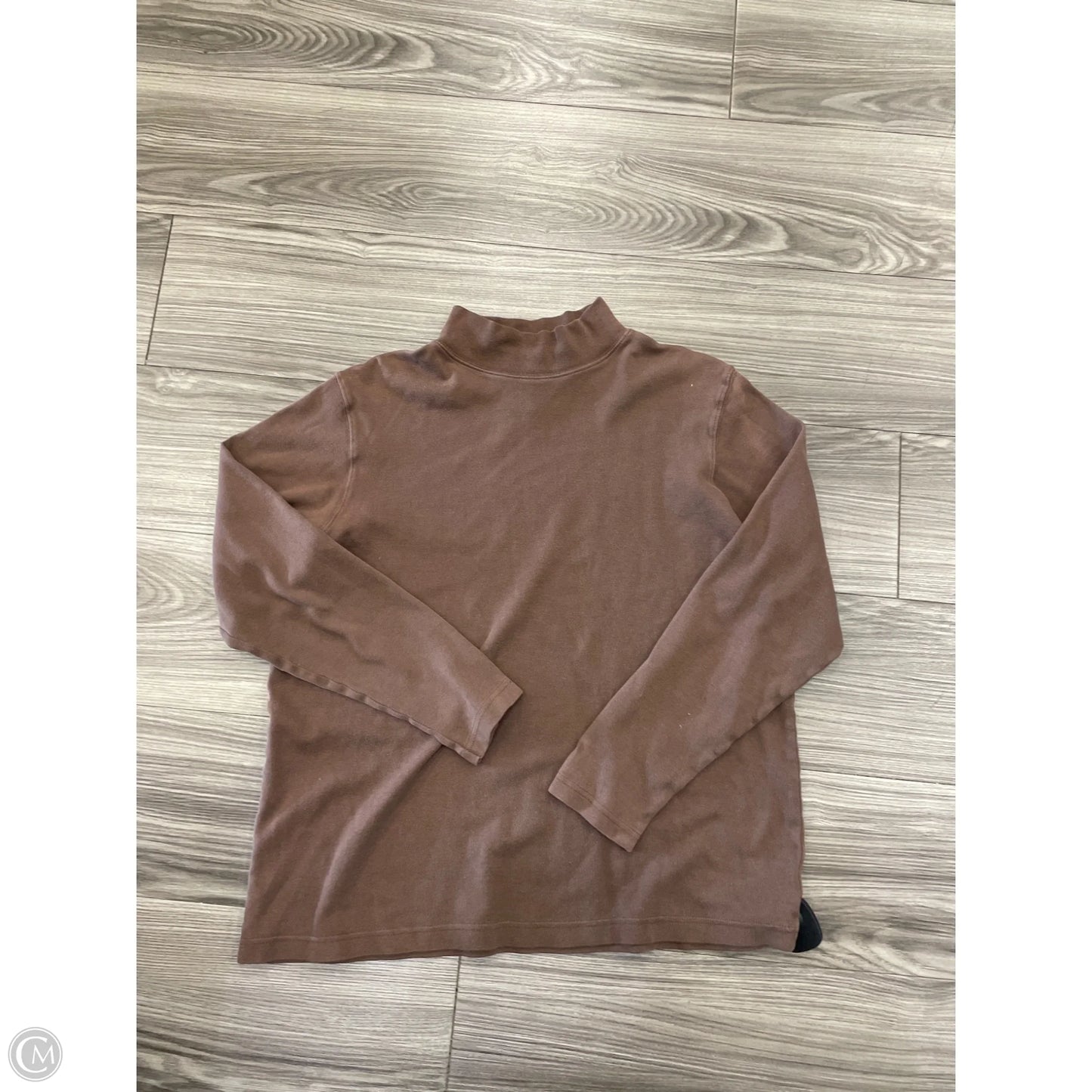 Top Long Sleeve By Falls Creek In Brown, Size: L