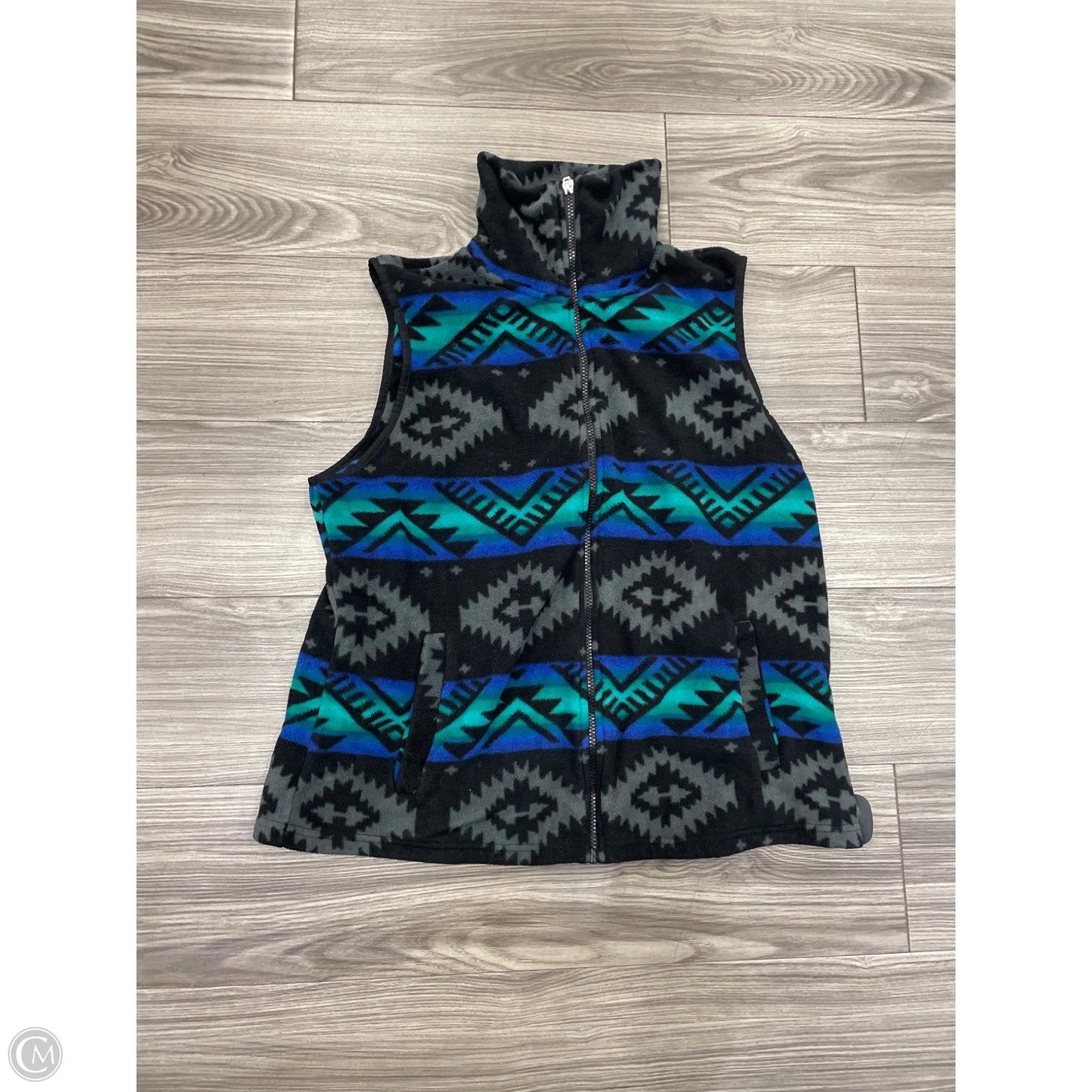 Vest Fleece By Chaps In Blue, Size: Xl