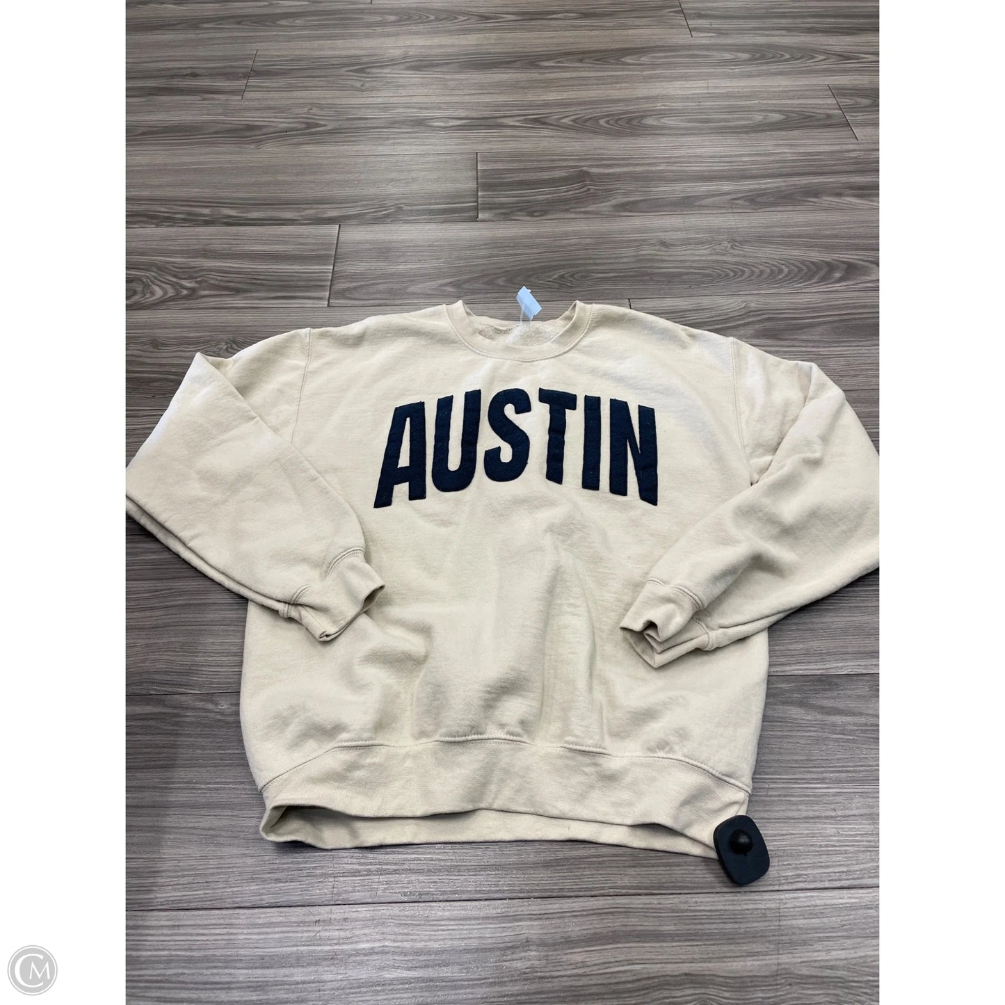 Sweatshirt Crewneck By Clothes Mentor In Tan, Size: S