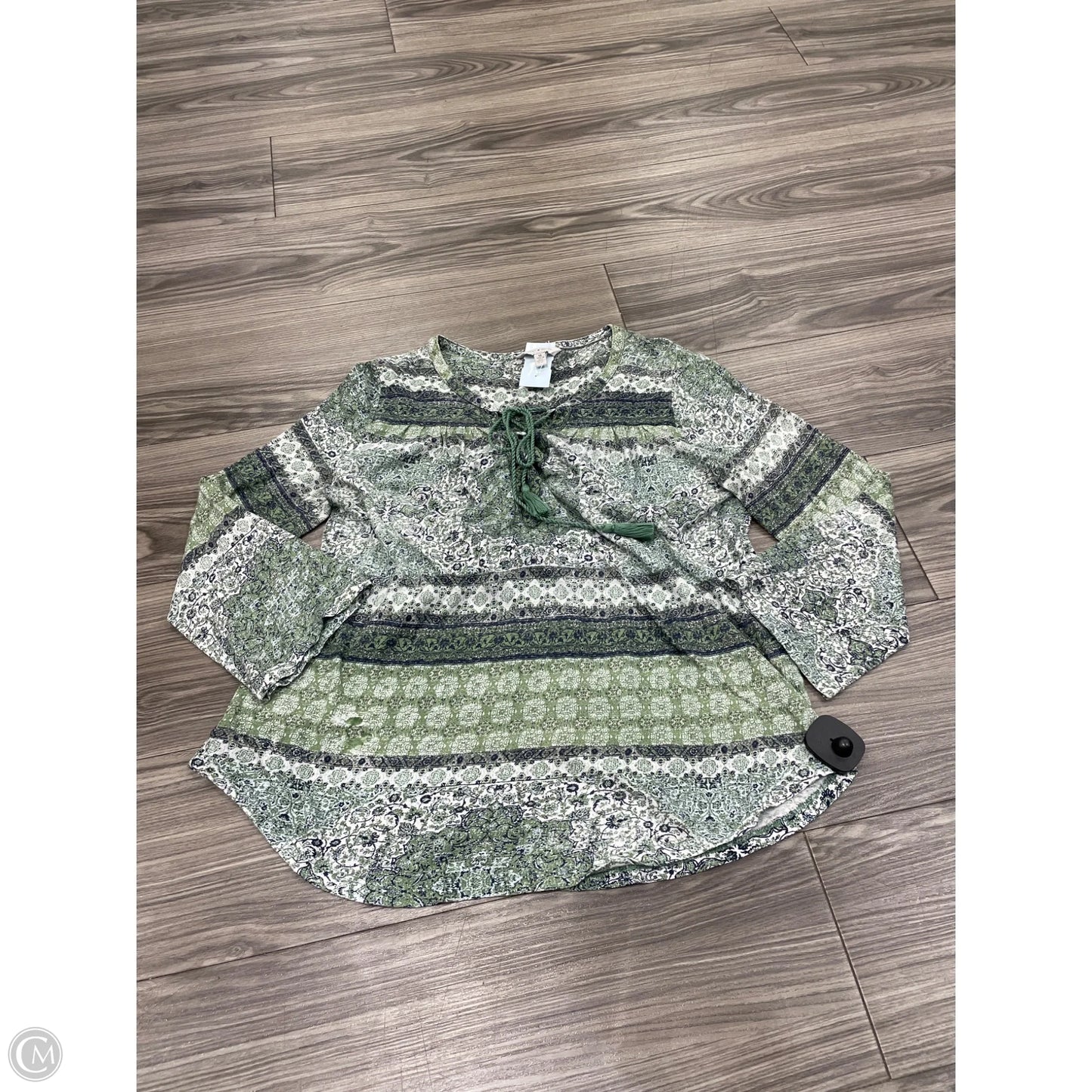 Top Long Sleeve By Lucky Brand In Green, Size: M