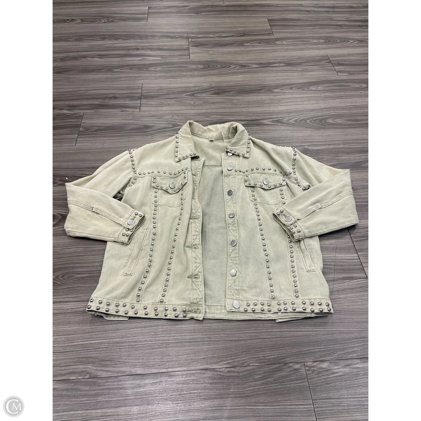 Jacket Denim By Clothes Mentor In Green, Size: M