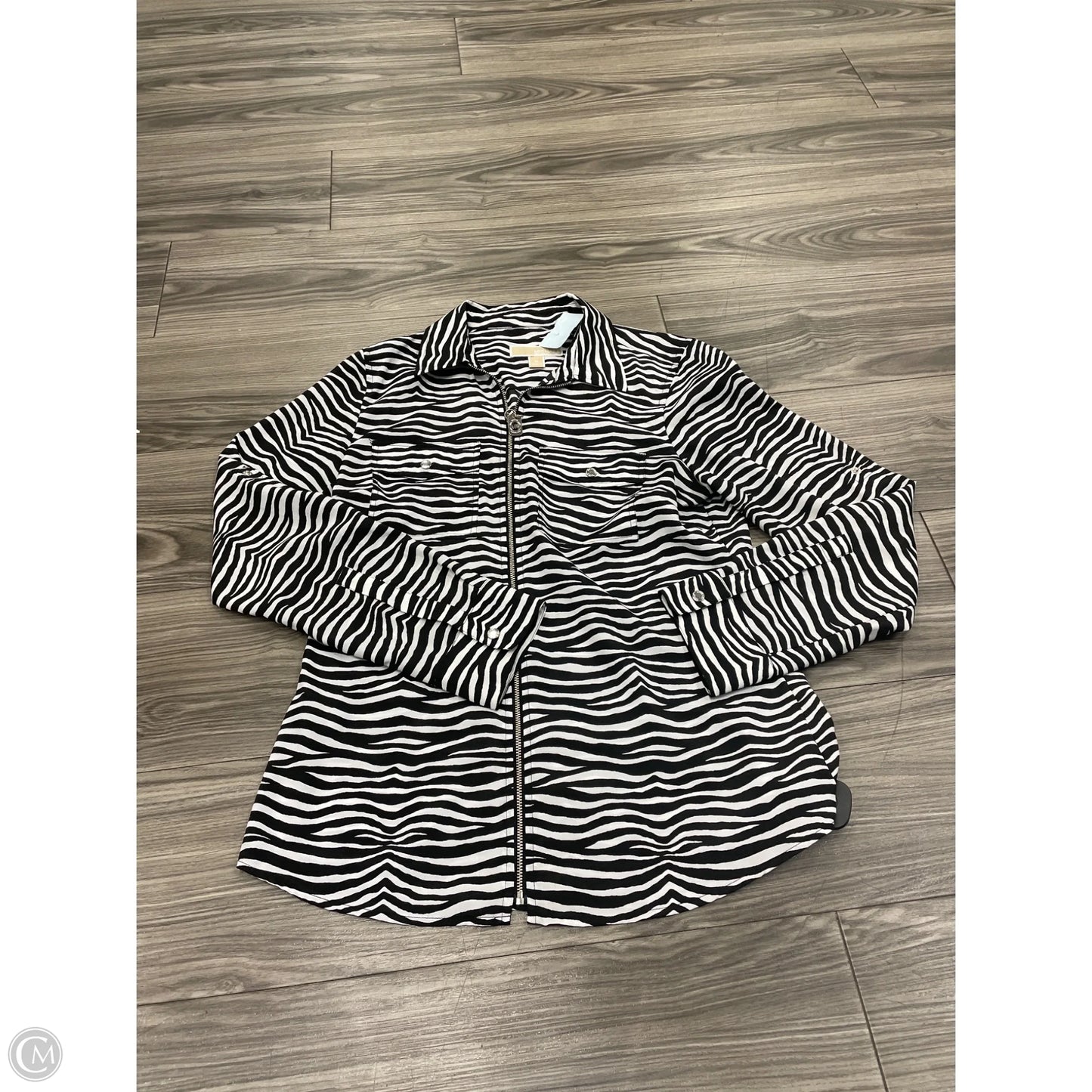 Top Long Sleeve Designer By Michael Kors In Zebra Print, Size: M