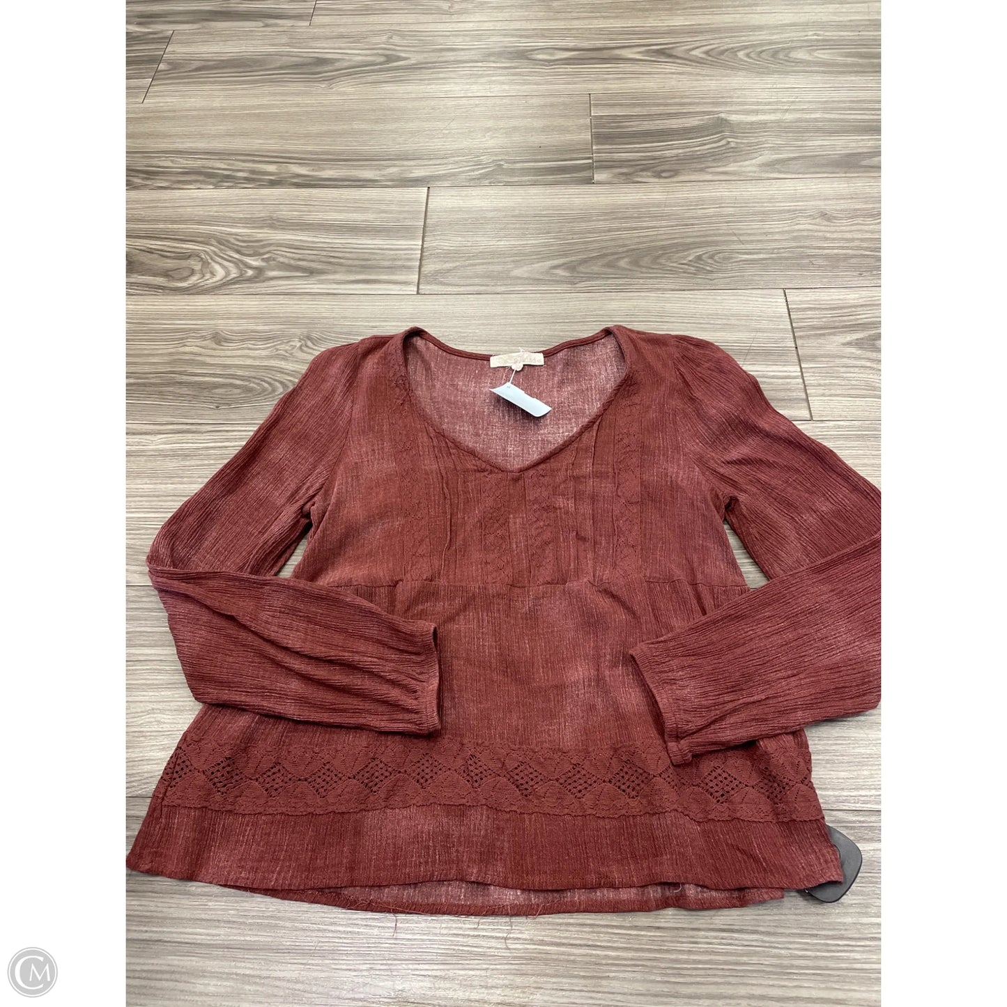 Top Long Sleeve By Rewind In Red, Size: M