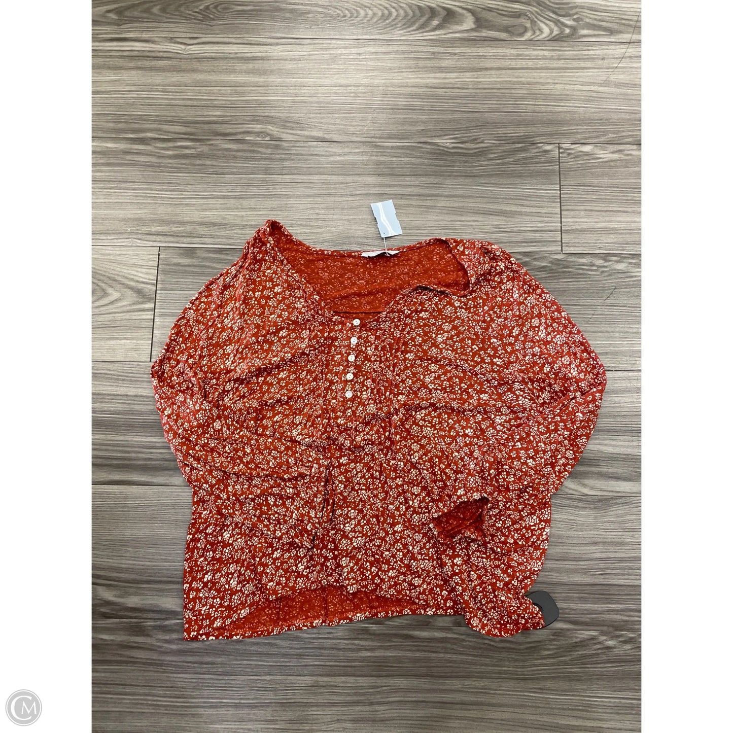 Top Long Sleeve By Lucky Brand In Orange, Size: L