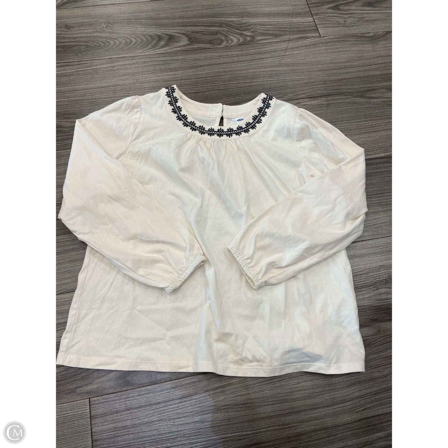 Top Long Sleeve By Old Navy In Cream, Size: M
