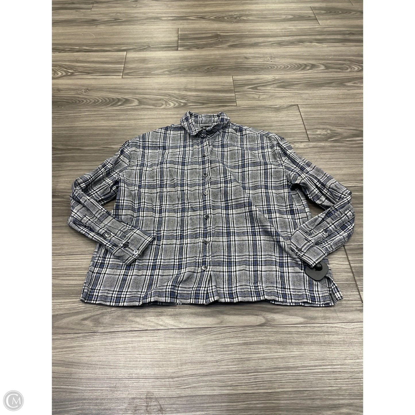 Top Long Sleeve By Madewell In Plaid Pattern, Size: Xs