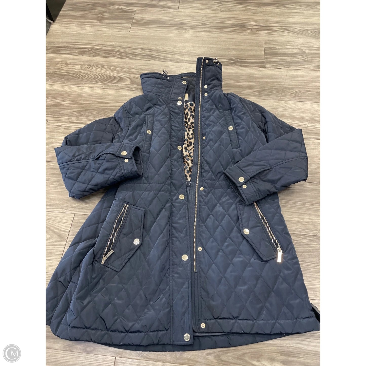 Coat Designer By Michael Kors In Blue, Size: 1x