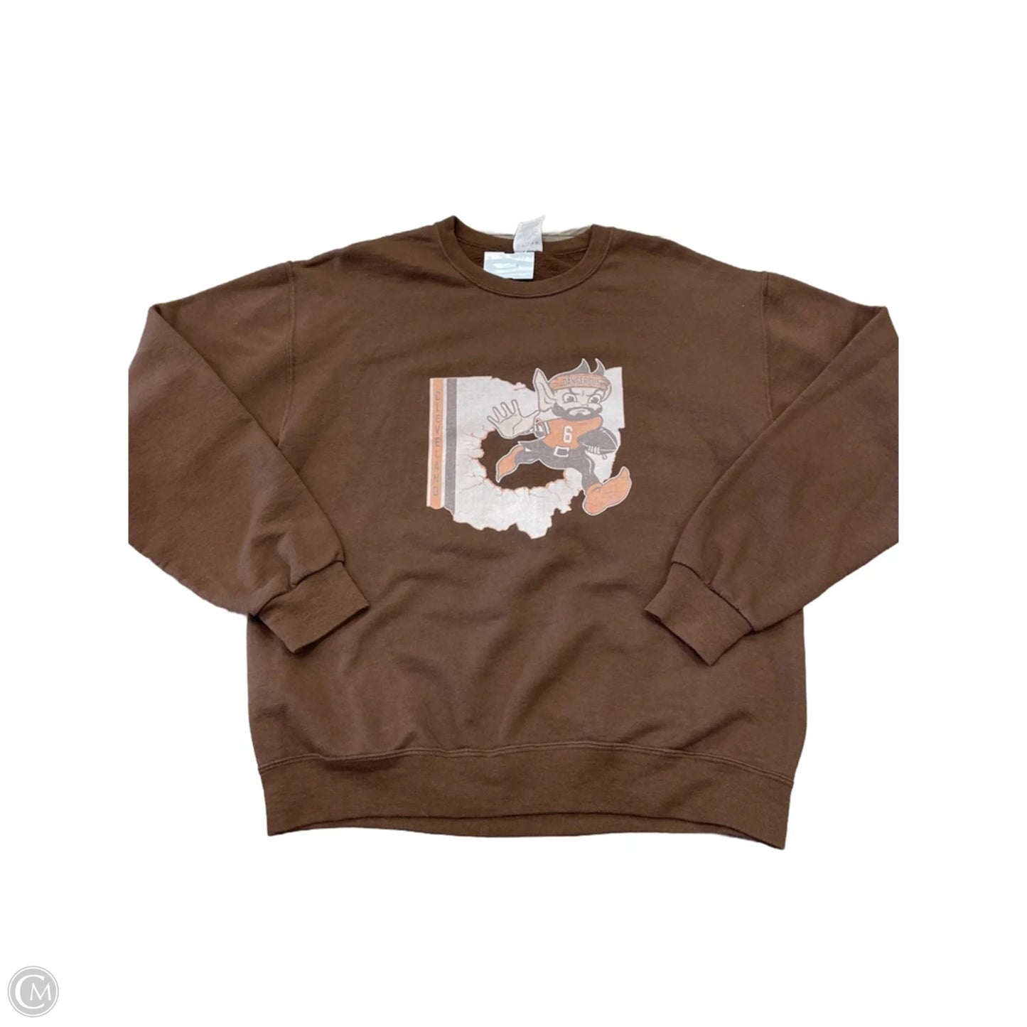 Sweatshirt Crewneck By Clothes Mentor In Brown, Size: M