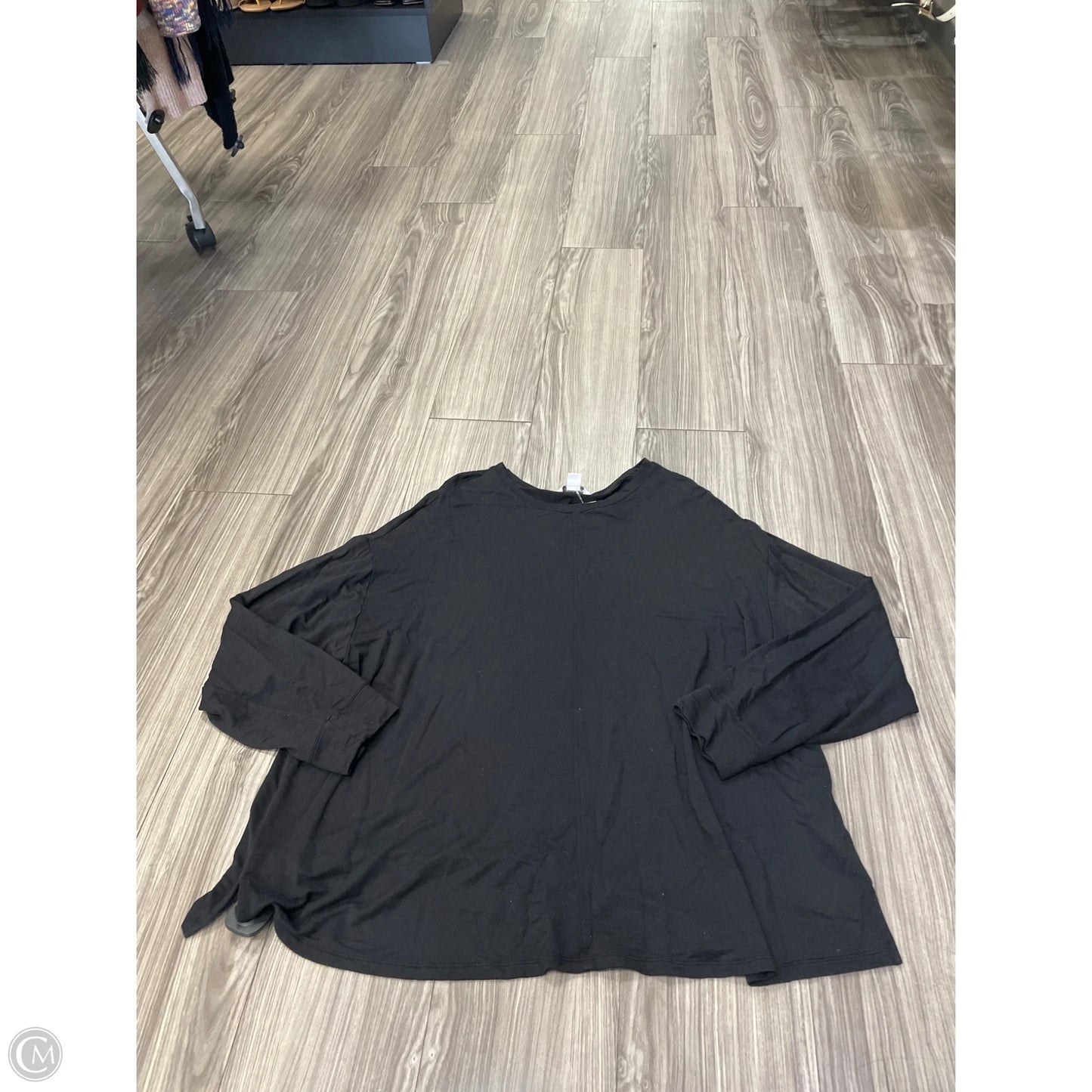 Top Long Sleeve By Liz Claiborne In Black, Size: 2x