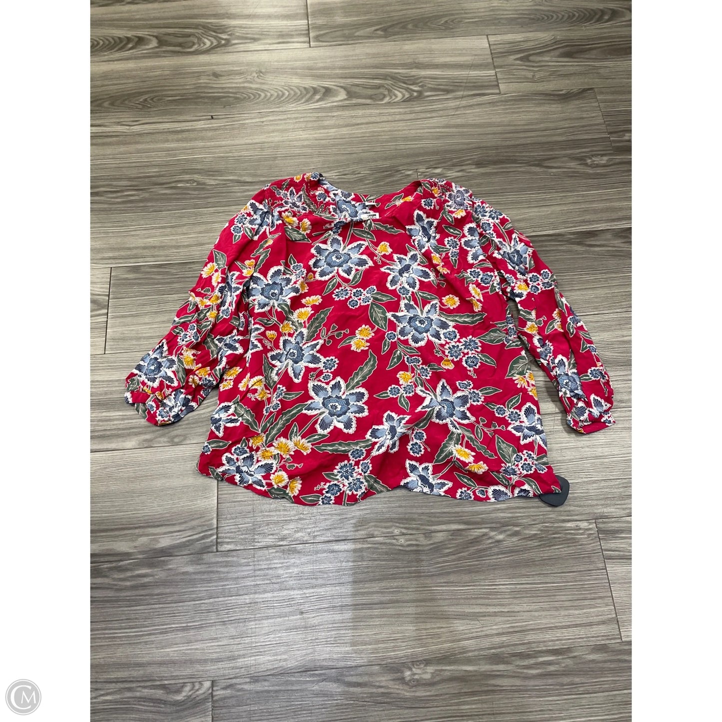Blouse Long Sleeve By Old Navy In Red, Size: 2x