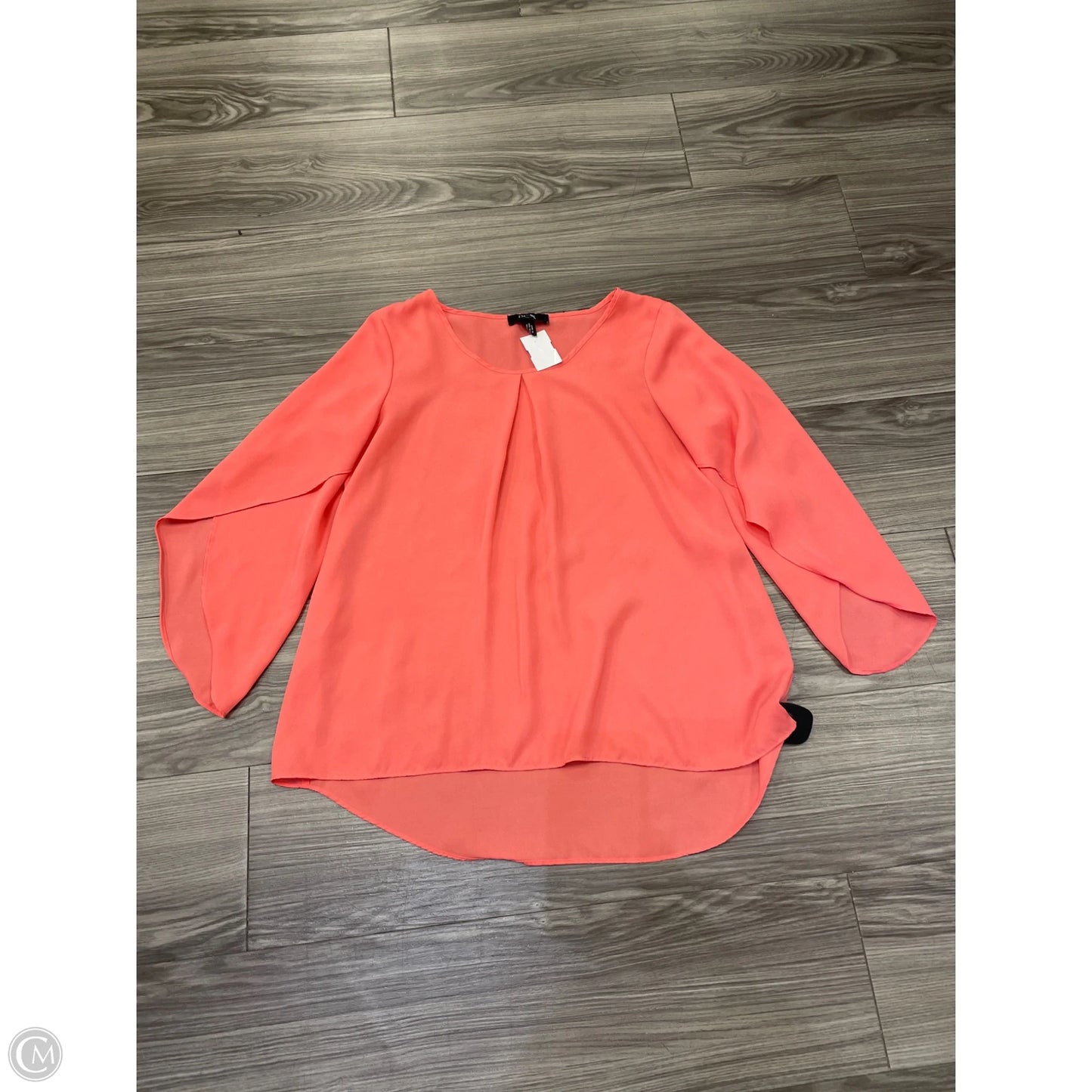 Blouse Long Sleeve By Bcx In Peach, Size: M