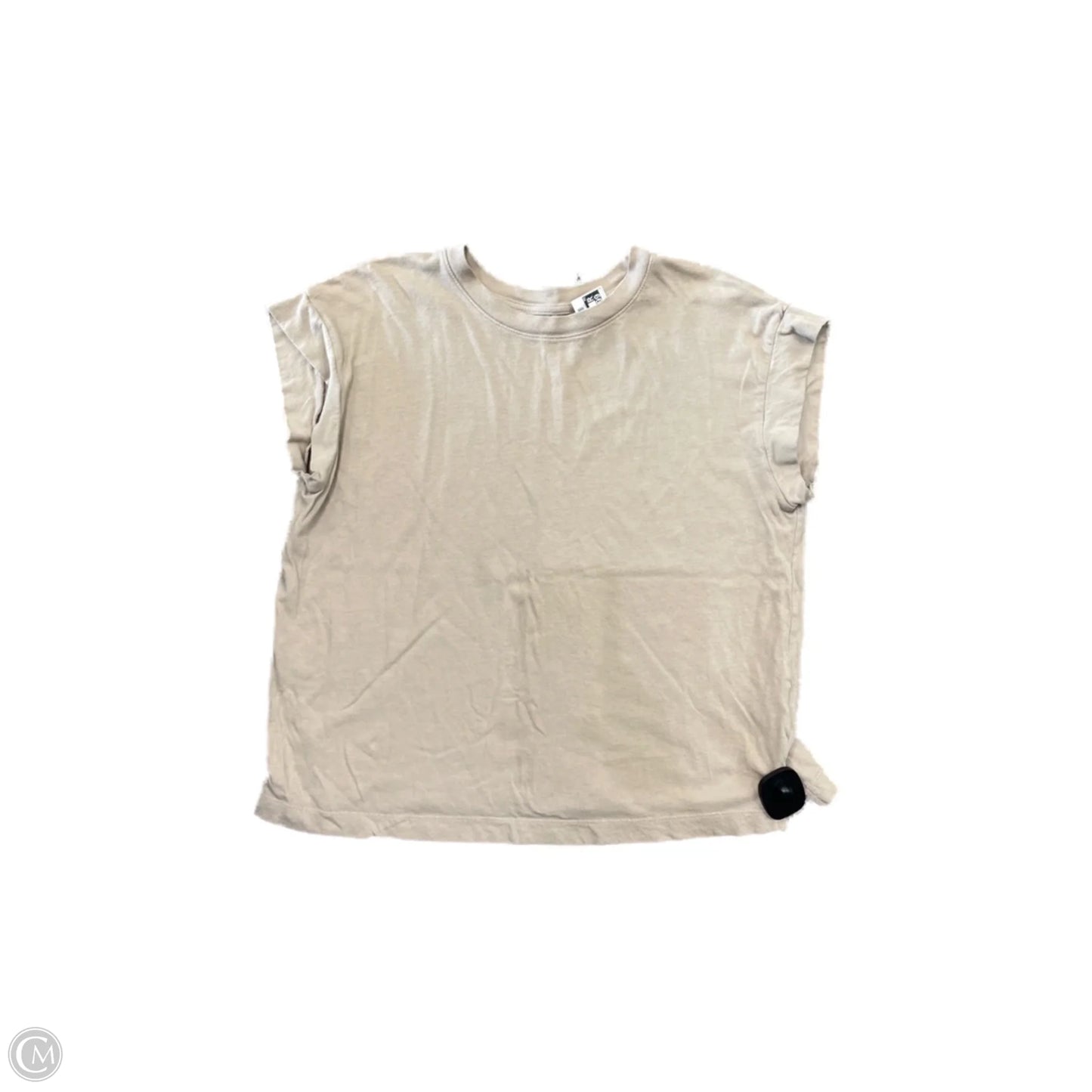 Top Short Sleeve Basic By A New Day In Beige, Size: M