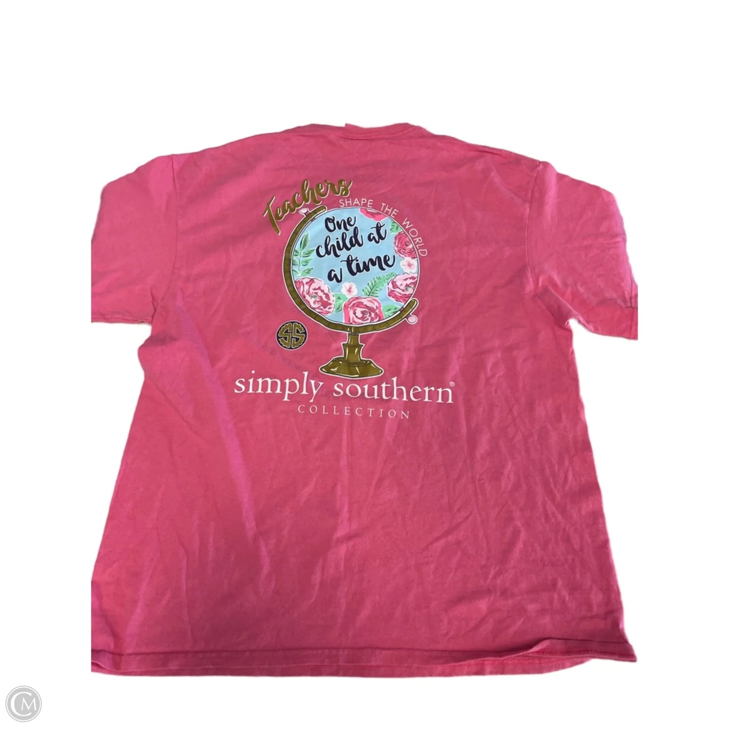 Top Short Sleeve By Simply Southern In Pink, Size: Xl