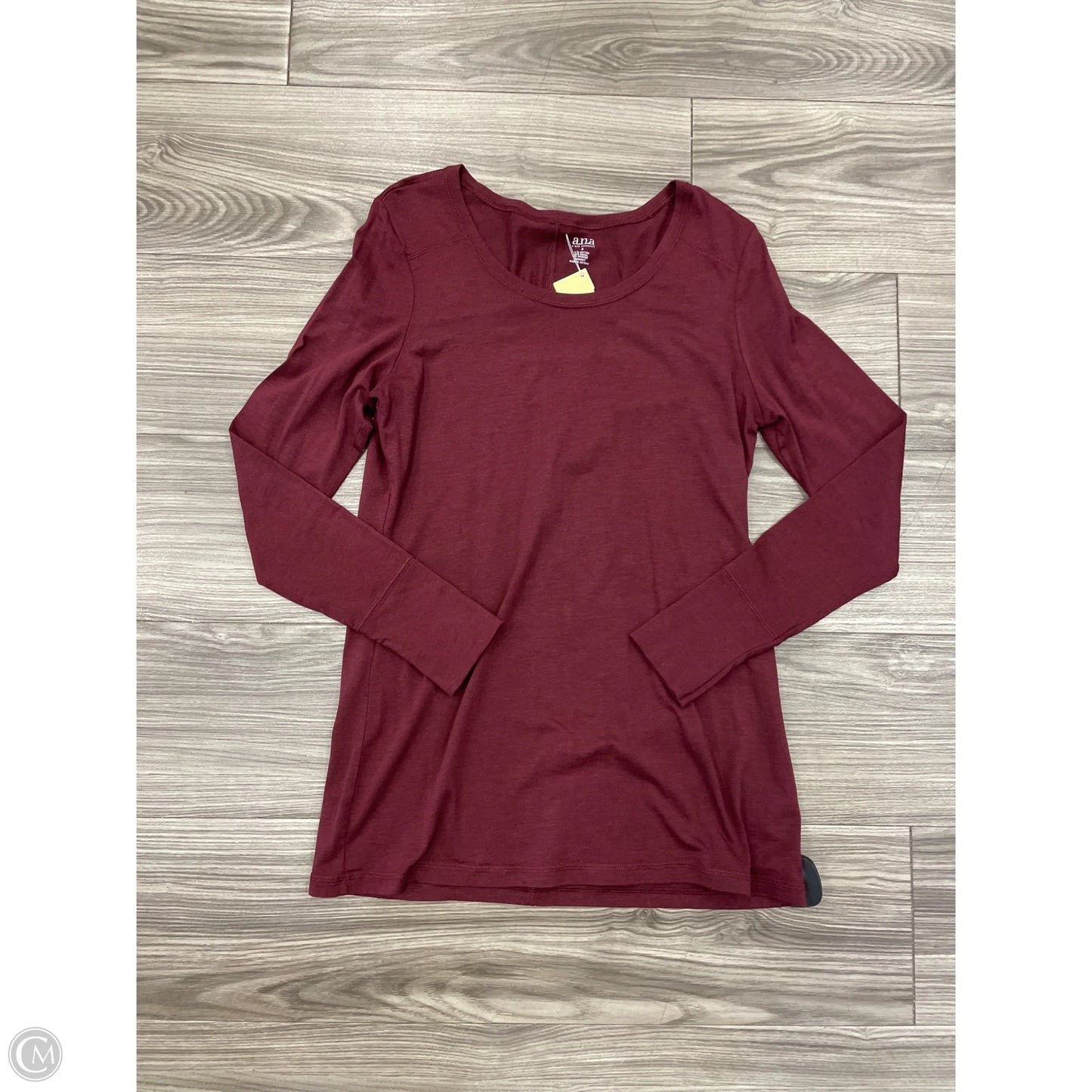 Top Long Sleeve Basic By Ana In Maroon, Size: S