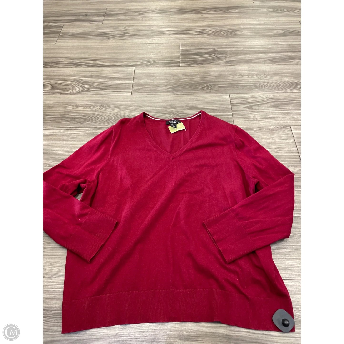 Top Long Sleeve Basic By Clothes Mentor In Maroon, Size: 3x
