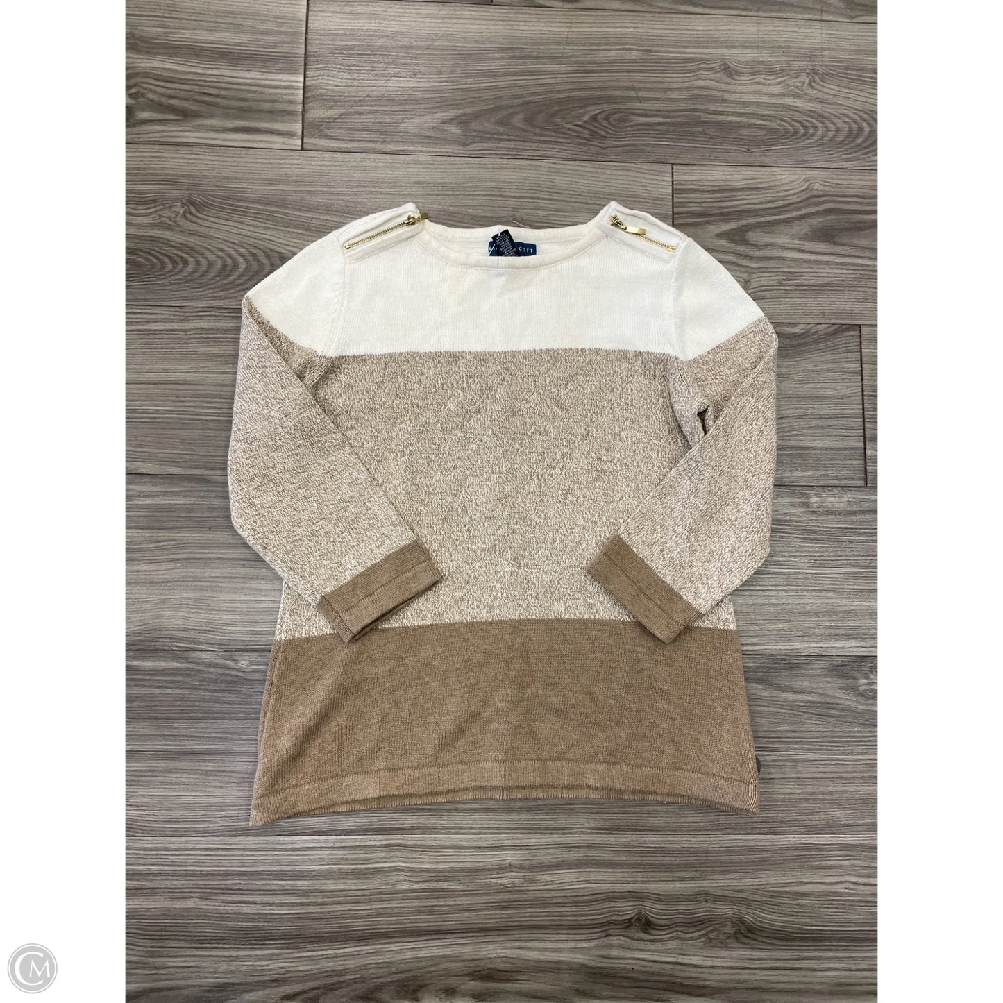 Sweater By Karen Scott In Striped Pattern, Size: S