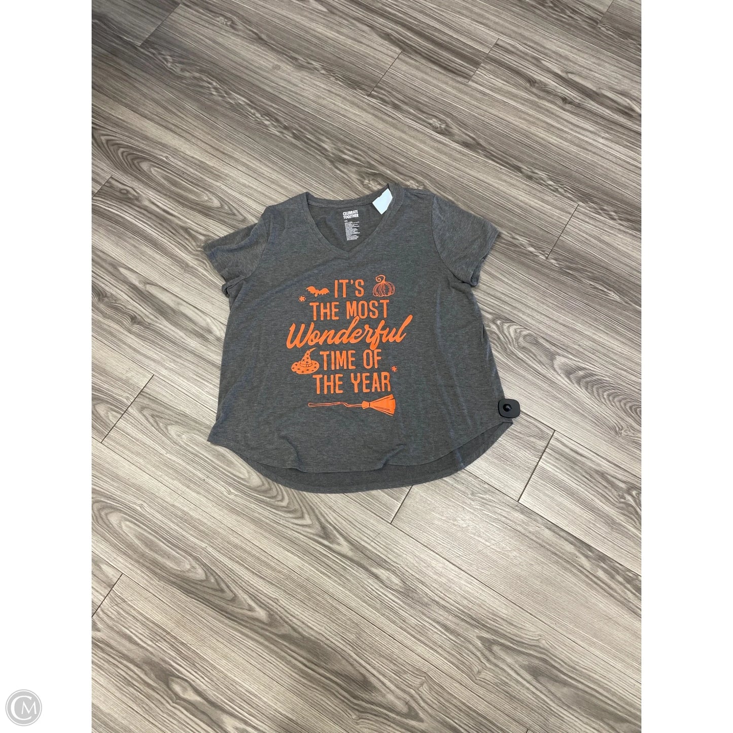 Top Long Sleeve By Celebrate Together In Grey, Size: 2x