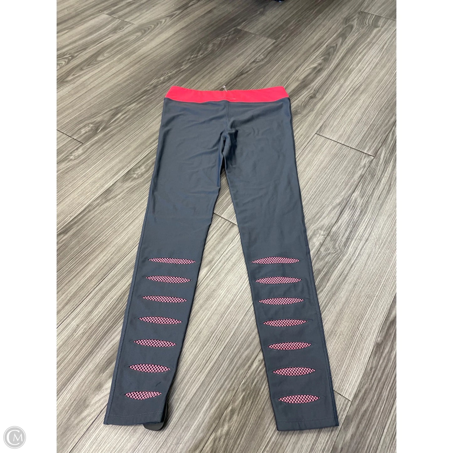 Athletic Leggings By Under Armour In Grey & Pink, Size: M