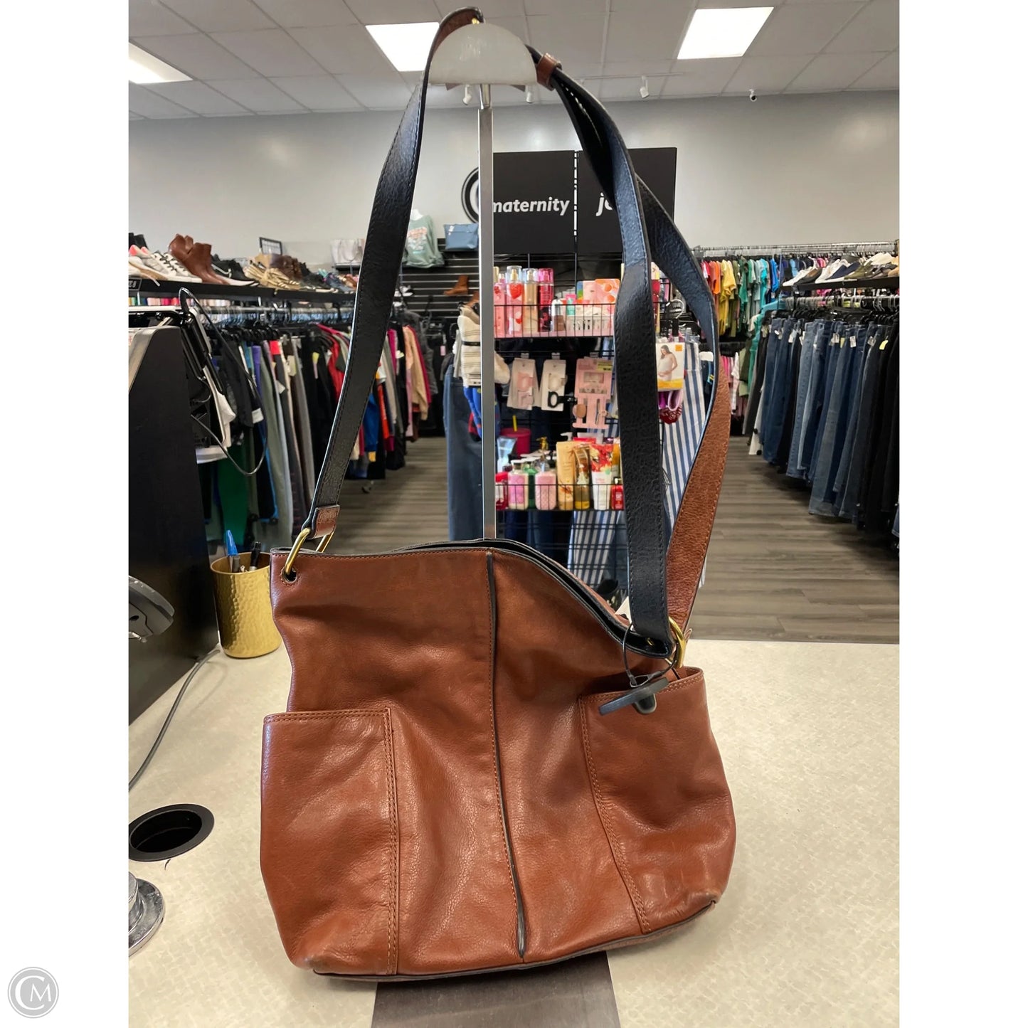 Crossbody Leather By Fossil, Size: Medium