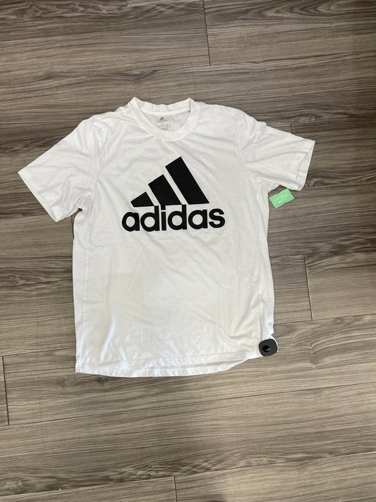 White Top Short Sleeve Adidas, Size L