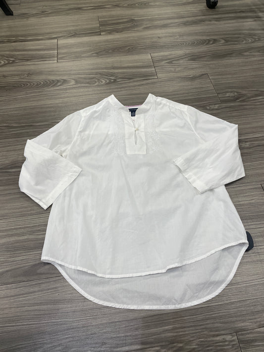 White Blouse Long Sleeve Tommy Hilfiger, Size M