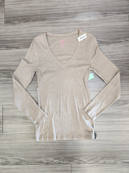 Top Long Sleeve By Old Navy In Tan, Size: M