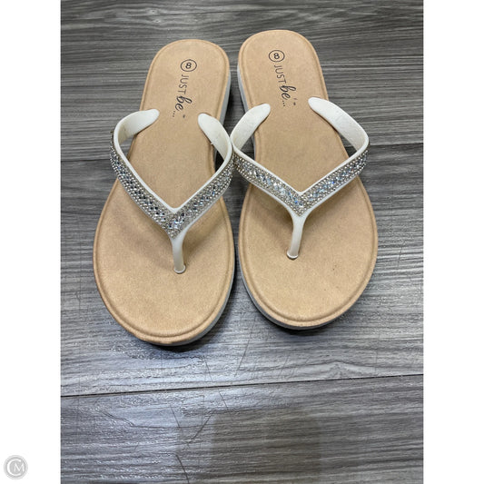 Sandals Flats By Just Be In White, Size: 8