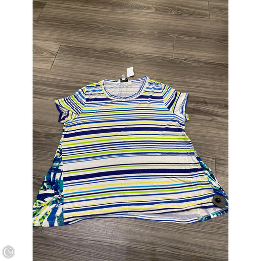Top Short Sleeve By Rebecca Malone In Striped Pattern, Size: L