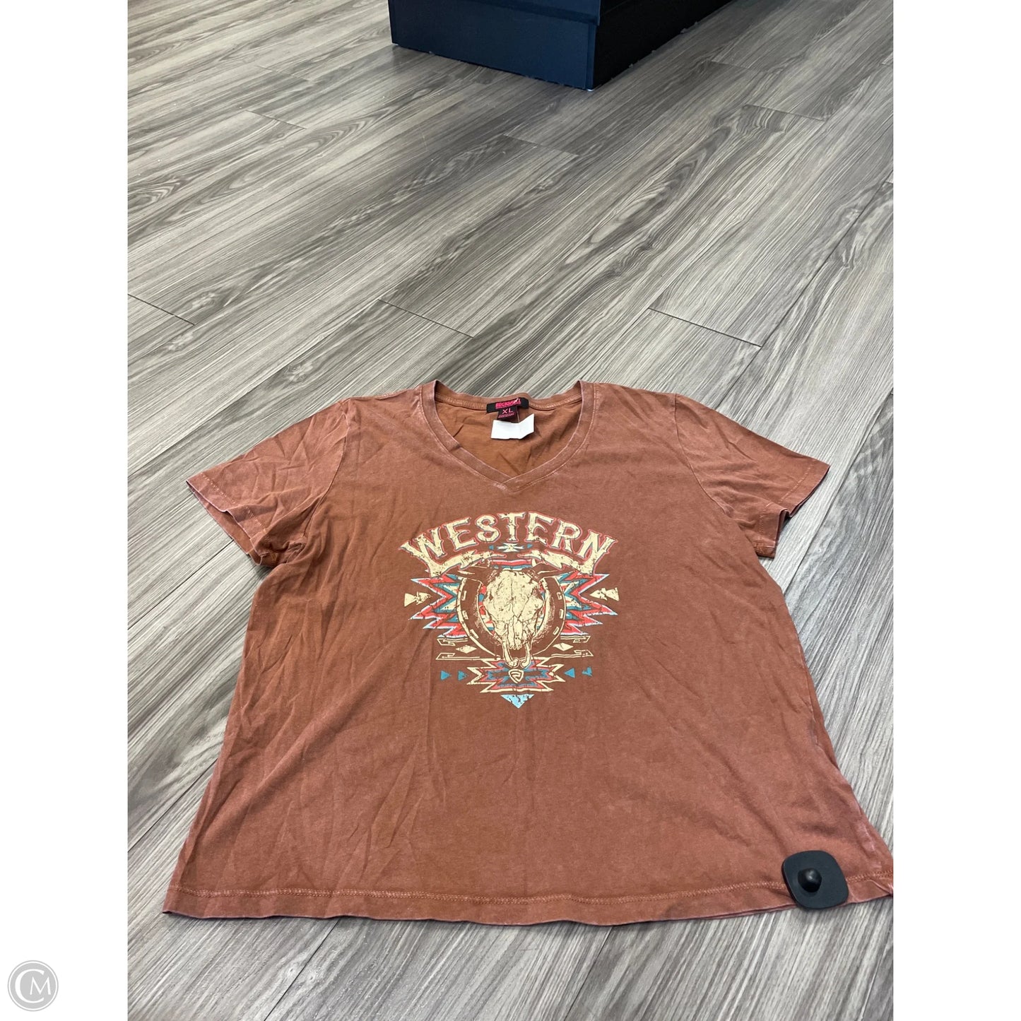 Top Short Sleeve By Clothes Mentor In Brown, Size: Xl