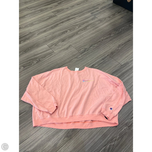 Sweatshirt Crewneck By Champion In Peach, Size: L