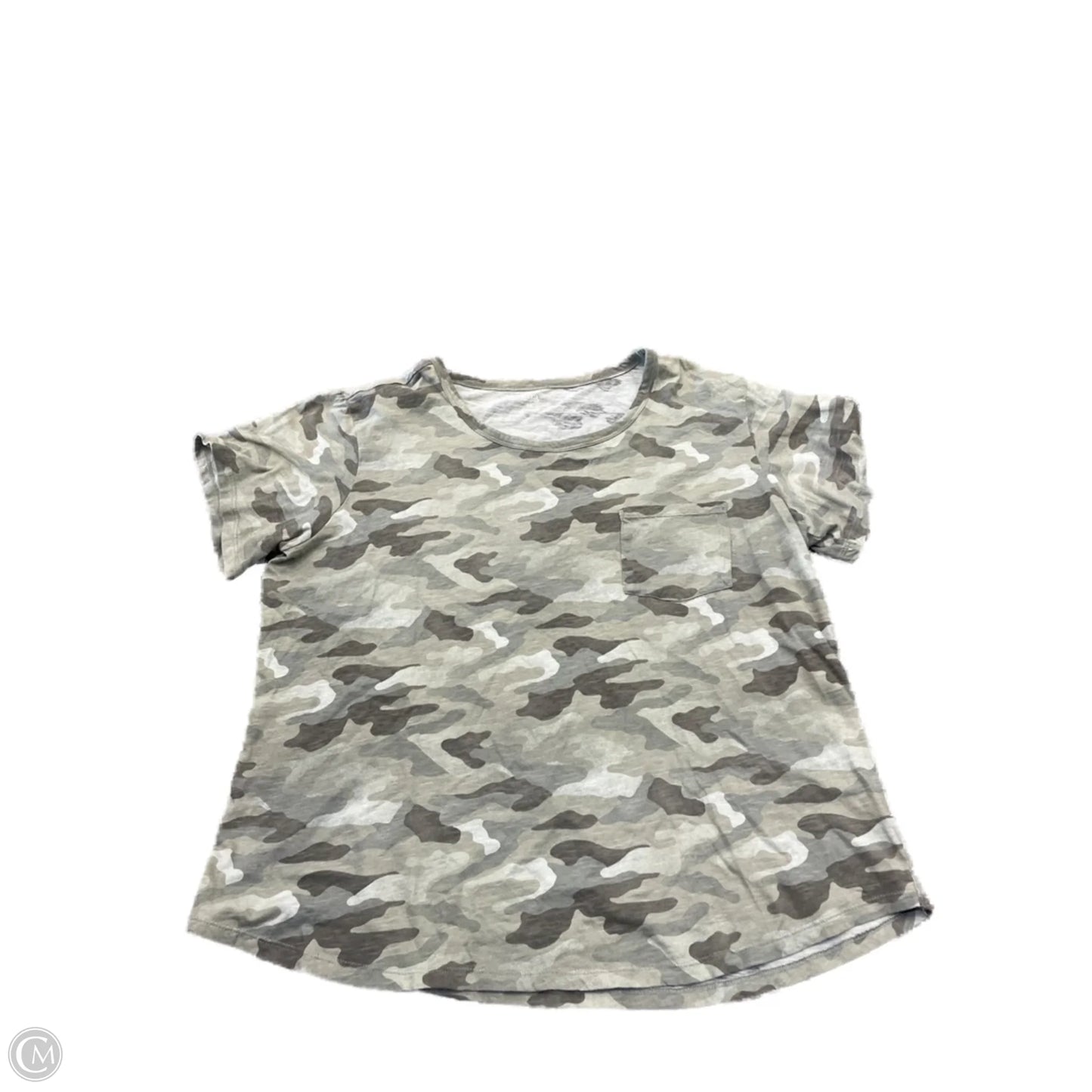 Top Short Sleeve By Ana In Camouflage Print, Size: 2x