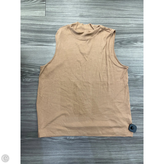 Top Sleeveless By Time And Tru In Tan, Size: 2x