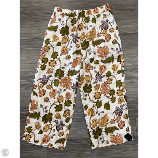 Pants Linen By Nicole By Nicole Miller In Floral Print, Size: L