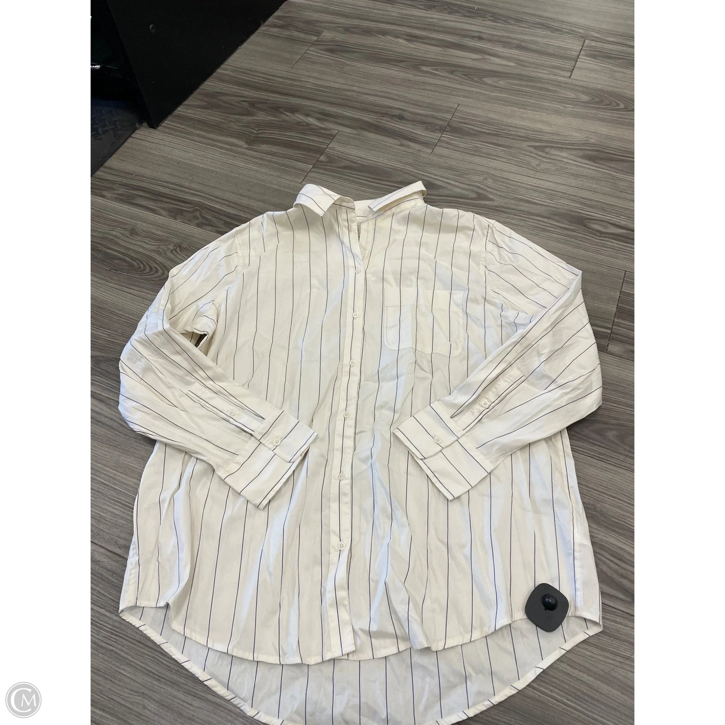 Blouse Long Sleeve By A New Day In Striped Pattern, Size: Xl