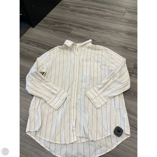 Blouse Long Sleeve By A New Day In Striped Pattern, Size: Xl