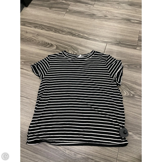 Top Short Sleeve Basic By Reborn J In Striped Pattern, Size: L