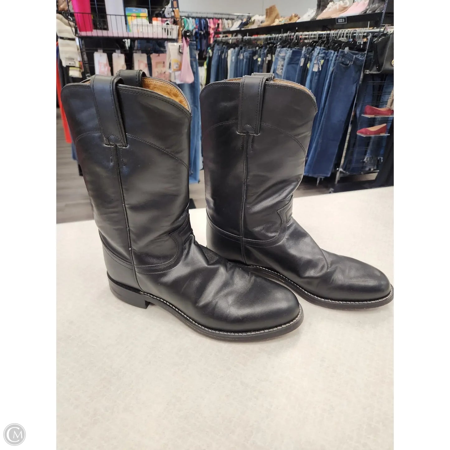 Boots Western By Justin In Black, Size: 9