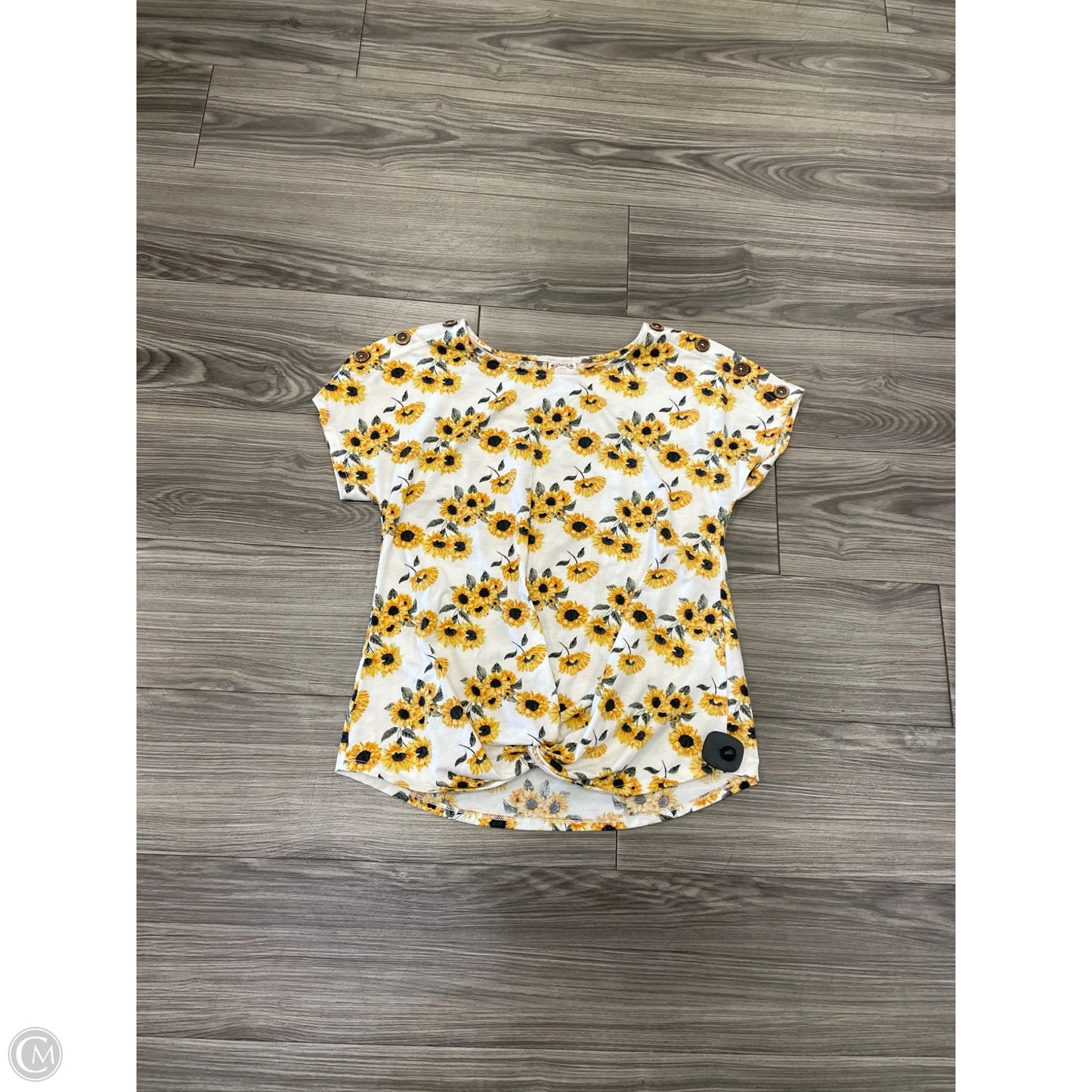 Top Short Sleeve By Tru Self In Floral Print, Size: L